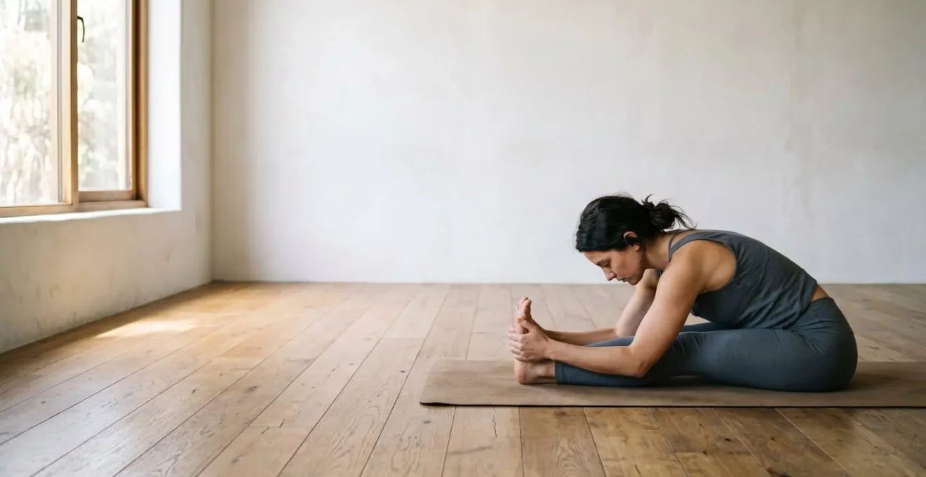 Pratiquant de yoga dans une posture d'Ashtanga, environnement calme et épuré
