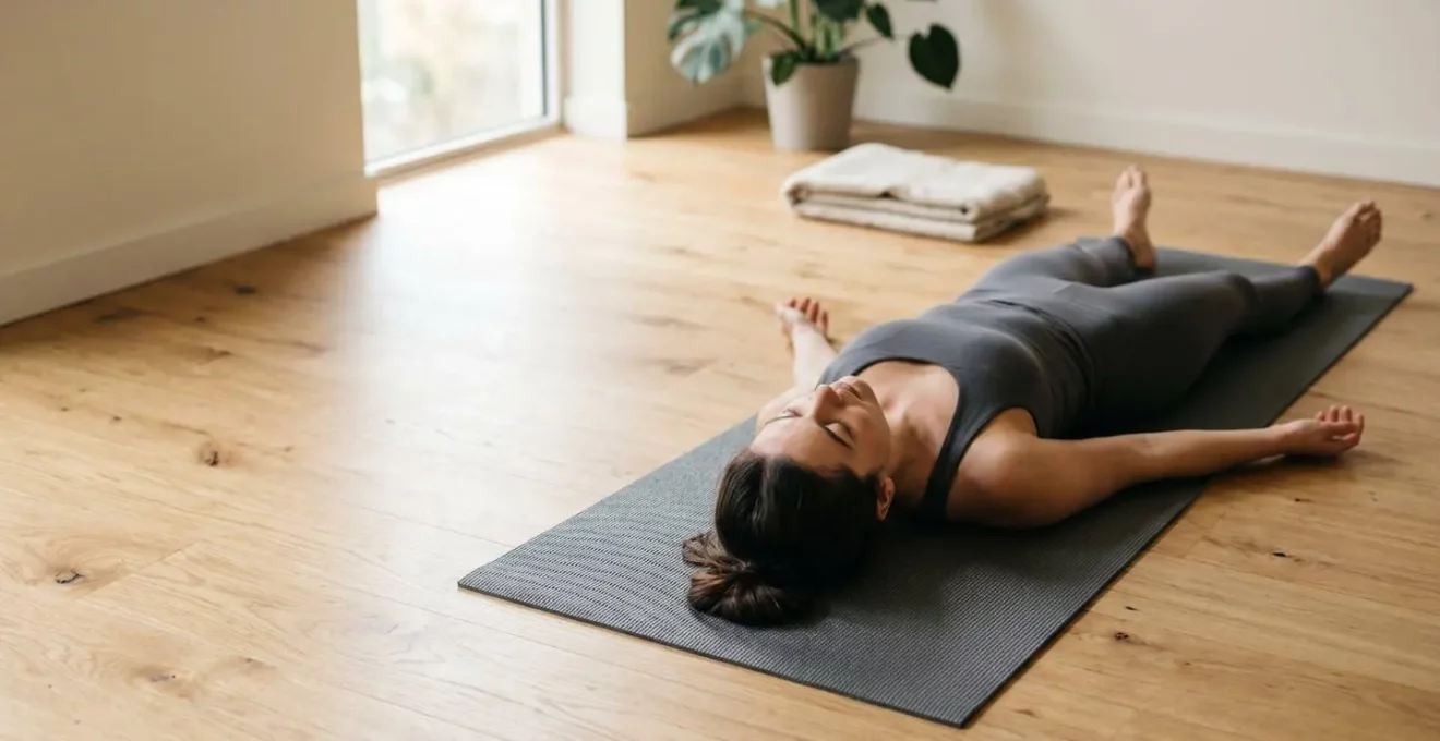 Personne en position de relaxation profonde dans un environnement calme et apaisant