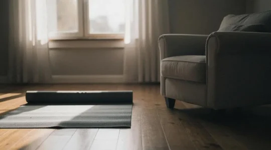 Composition symbolique évoquant le choix entre une pratique de yoga apaisante et un accompagnement médical face à une crise d'angoisse